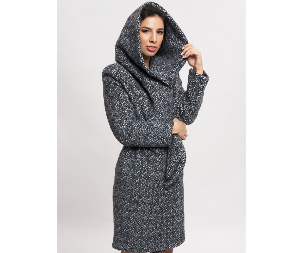 Пальто зимнее женское темно-серого цвета 4017TC