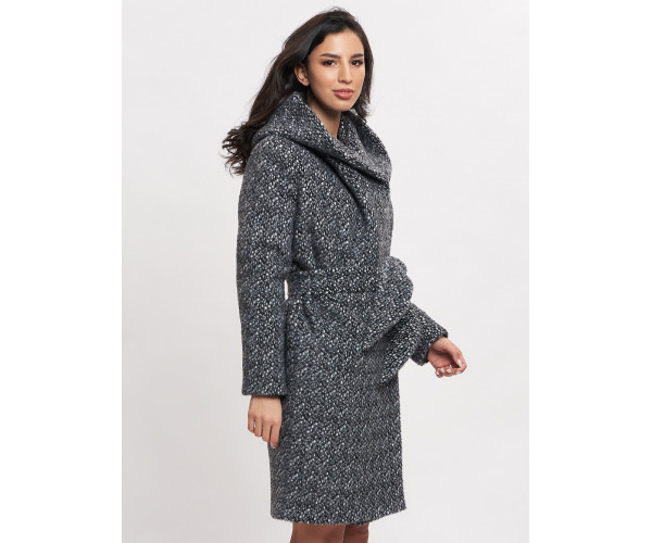 Пальто зимнее женское темно-серого цвета 4017TC