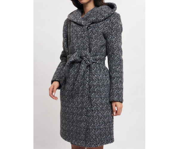 Пальто зимнее женское темно-серого цвета 4017TC