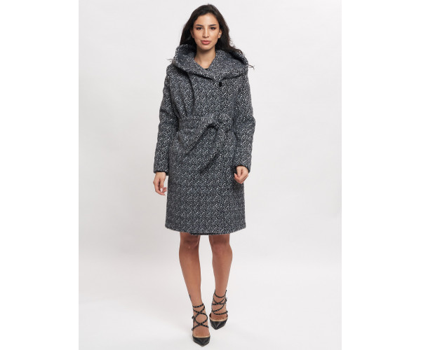Пальто зимнее женское темно-серого цвета 4017TC