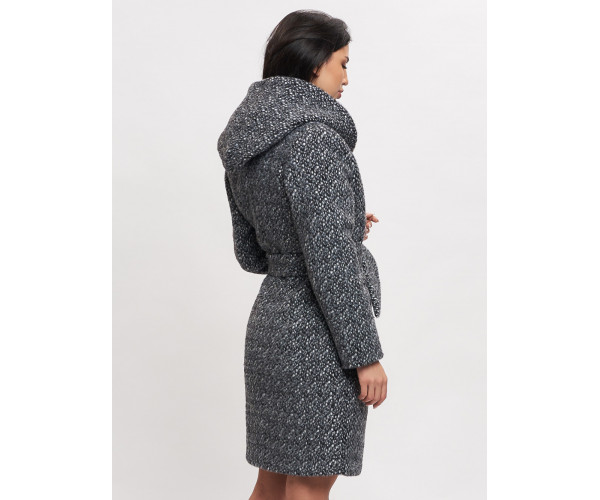 Пальто зимнее женское темно-серого цвета 4017TC