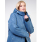 Женская зимняя горнолыжная куртка большого размера голубого цвета 21982Gl