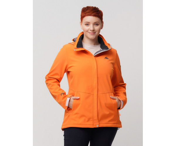 Ветровка  bigsize оранжевого цвета 2034-1O
