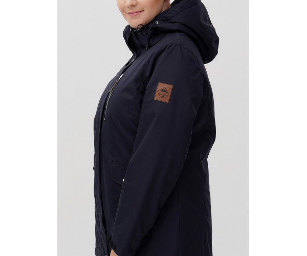 Горнолыжная костюм  bigsize темно-синего цвета 02047TS