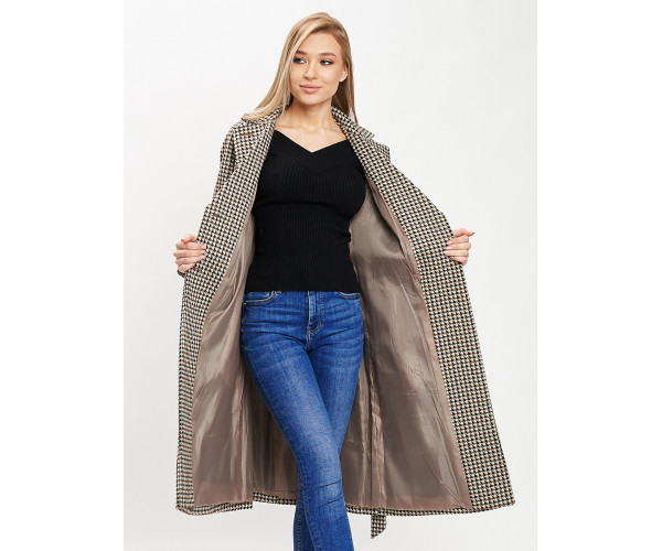 Пальто демисезонное серого цвета 42121-1Sr