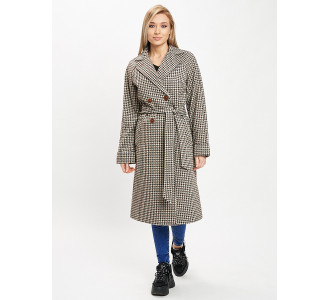 Пальто демисезонное серого цвета 42121-1Sr