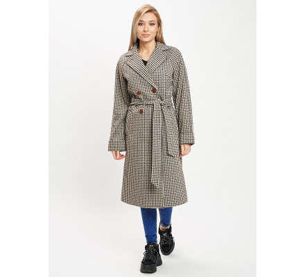 Пальто демисезонное серого цвета 42121-1Sr