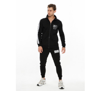 Спортивный костюм трикотажный черного цвета 9153Ch