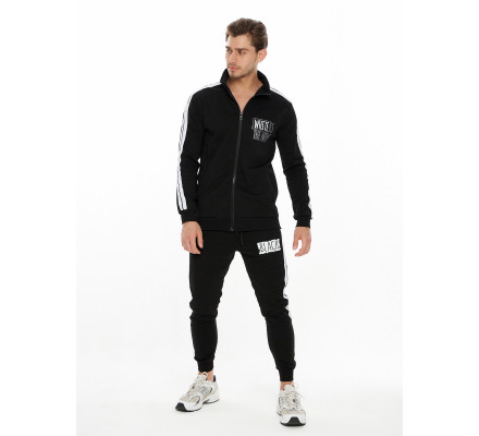 Спортивный костюм трикотажный черного цвета 9153Ch