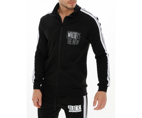 Спортивный костюм трикотажный черного цвета 9153Ch