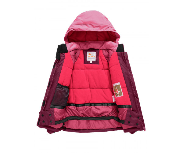 Горнолыжный костюм Valianly для девочки малинового цвета 90081M