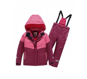 Горнолыжный костюм Valianly для девочки малинового цвета 90081M