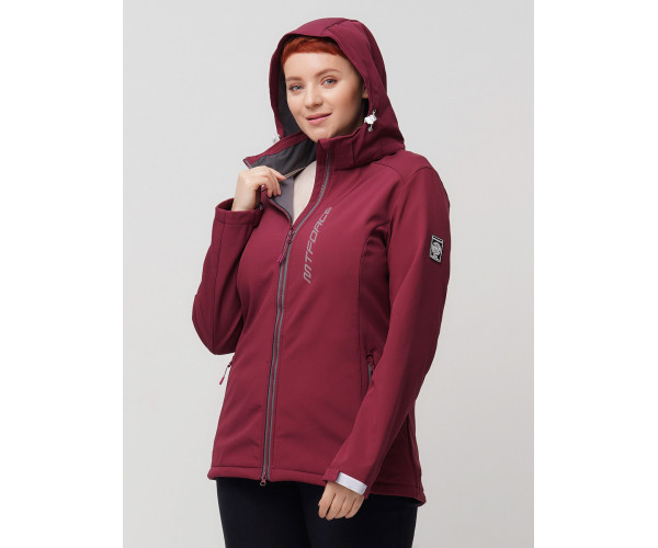 Ветровка  bigsize бордового цвета 2031-1Bo