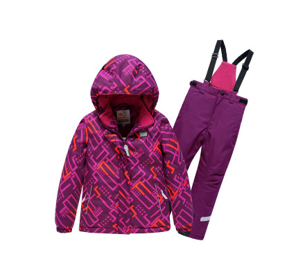 Детский зимний костюм горнолыжный фиолетового цвета 9014F