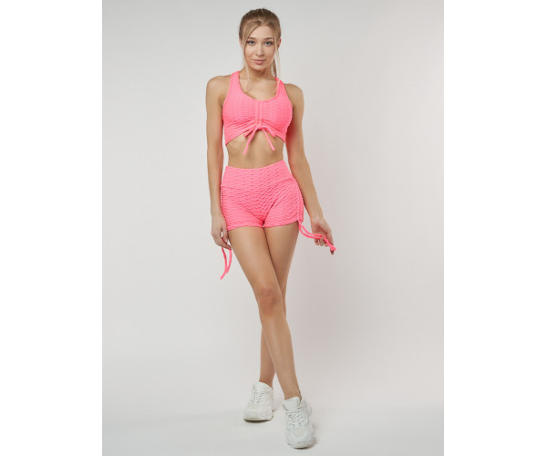 Костюм для фитнеса розового цвета 22097R
