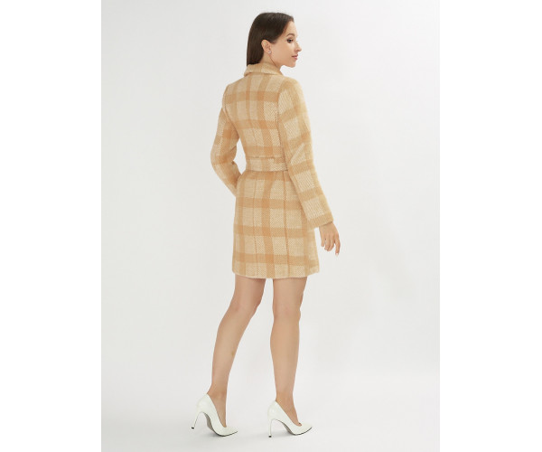 Полупальто демисезонное бежевого цвета 42040B