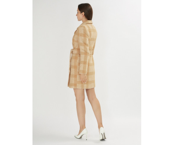 Полупальто демисезонное бежевого цвета 42040B