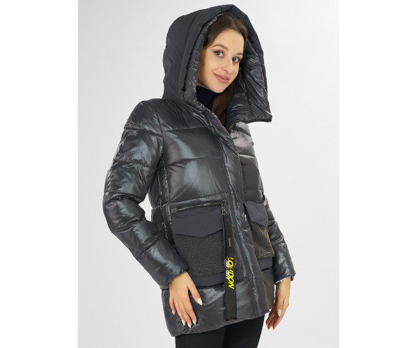 Куртка зимняя темно-серого цвета 7389TC