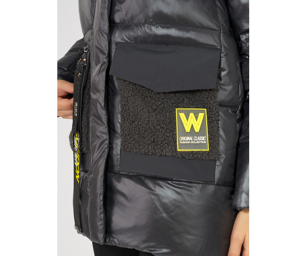 Куртка зимняя темно-серого цвета 7389TC