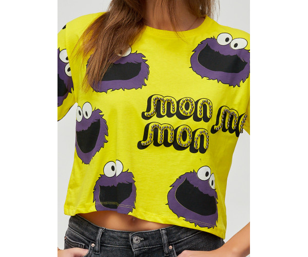 Топ футболка женская желтого цвета 14001J