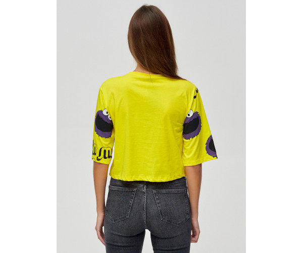 Топ футболка женская желтого цвета 14001J
