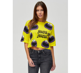 Топ футболка женская желтого цвета 14001J