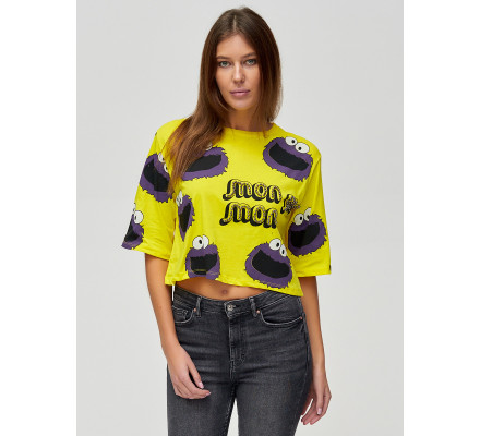 Топ футболка женская желтого цвета 14001J