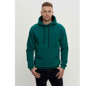 Худи мужские оверсайз с начосом темно-зеленого цвета 1087TZ