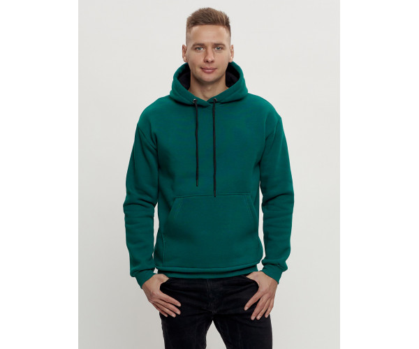 Худи мужские оверсайз с начосом темно-зеленого цвета 1087TZ