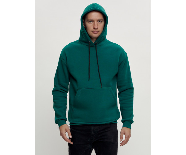 Худи мужские оверсайз с начосом темно-зеленого цвета 1087TZ