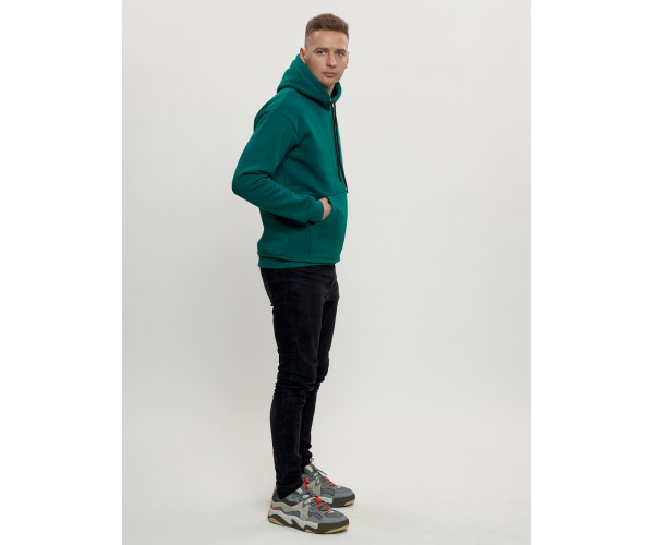 Худи мужские оверсайз с начосом темно-зеленого цвета 1087TZ
