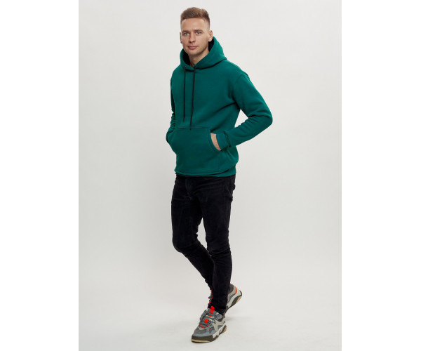 Худи мужские оверсайз с начосом темно-зеленого цвета 1087TZ