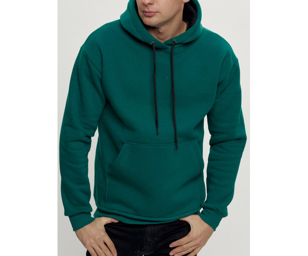 Худи мужские оверсайз с начосом темно-зеленого цвета 1087TZ