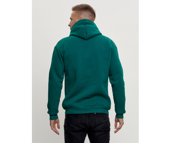 Худи мужские оверсайз с начосом темно-зеленого цвета 1087TZ