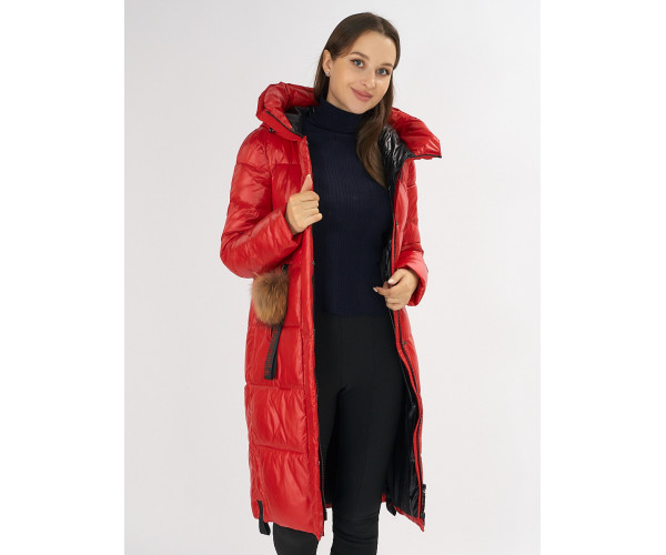 Куртка зимняя красного цвета 72168Kr