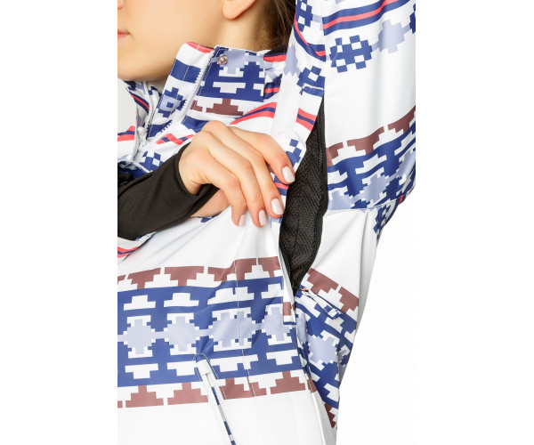 Женская зимняя горнолыжная куртка белого цвета 1795Bl