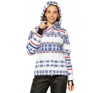 Женская зимняя горнолыжная куртка белого цвета 1795Bl