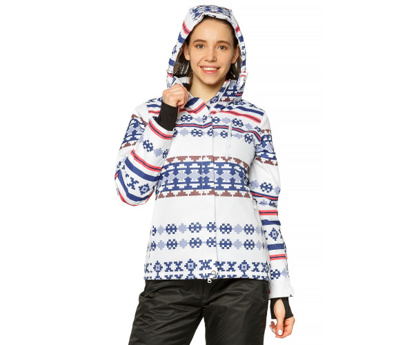 Женская зимняя горнолыжная куртка белого цвета 1795Bl