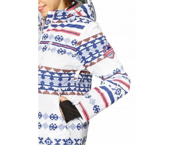 Женская зимняя горнолыжная куртка белого цвета 1795Bl