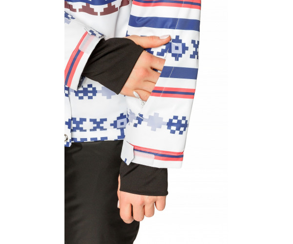 Женская зимняя горнолыжная куртка белого цвета 1795Bl