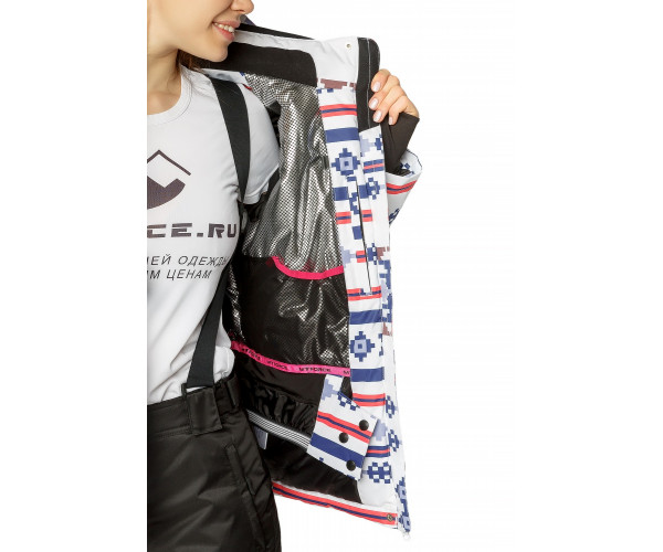 Женская зимняя горнолыжная куртка белого цвета 1795Bl