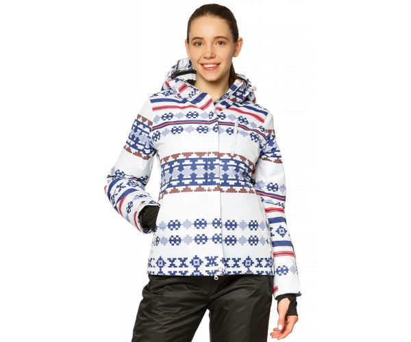 Женская зимняя горнолыжная куртка белого цвета 1795Bl