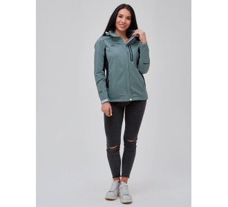 Ветровка softshell женская бирюзового цвета 2036Br