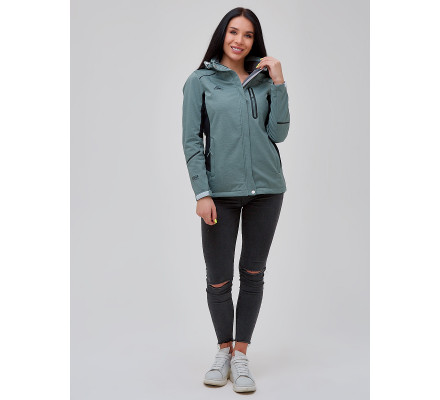 Ветровка softshell женская бирюзового цвета 2036Br