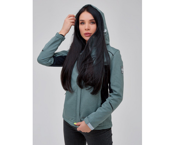 Ветровка softshell женская бирюзового цвета 2036Br