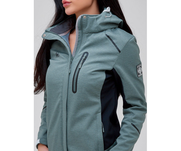 Ветровка softshell женская бирюзового цвета 2036Br