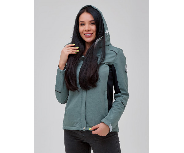 Ветровка softshell женская бирюзового цвета 2036Br