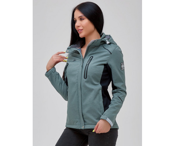 Ветровка softshell женская бирюзового цвета 2036Br