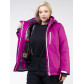 Женский зимний костюм горнолыжный большого размера фиолетового цвета 011982F
