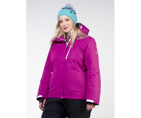 Женский зимний костюм горнолыжный большого размера фиолетового цвета 011982F